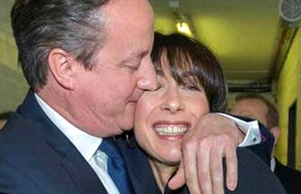 Britain's Prime Minister David Cameron and his wife Samantha celebrate after his victory (Photo: Twitter) Britain's Prime Minister David Cameron and his wife Samantha celebrate after his victory (Photo: Twitter)